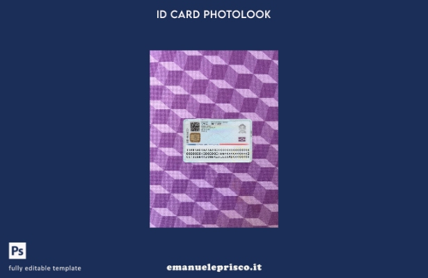 modello di photolook versione presente della carta d'identità francese in stile 